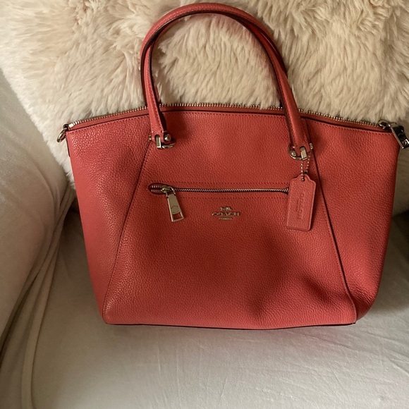Coach Handbags - Coach Coral Pebbled Leather Prairie Satchel Bag No B2057-58874